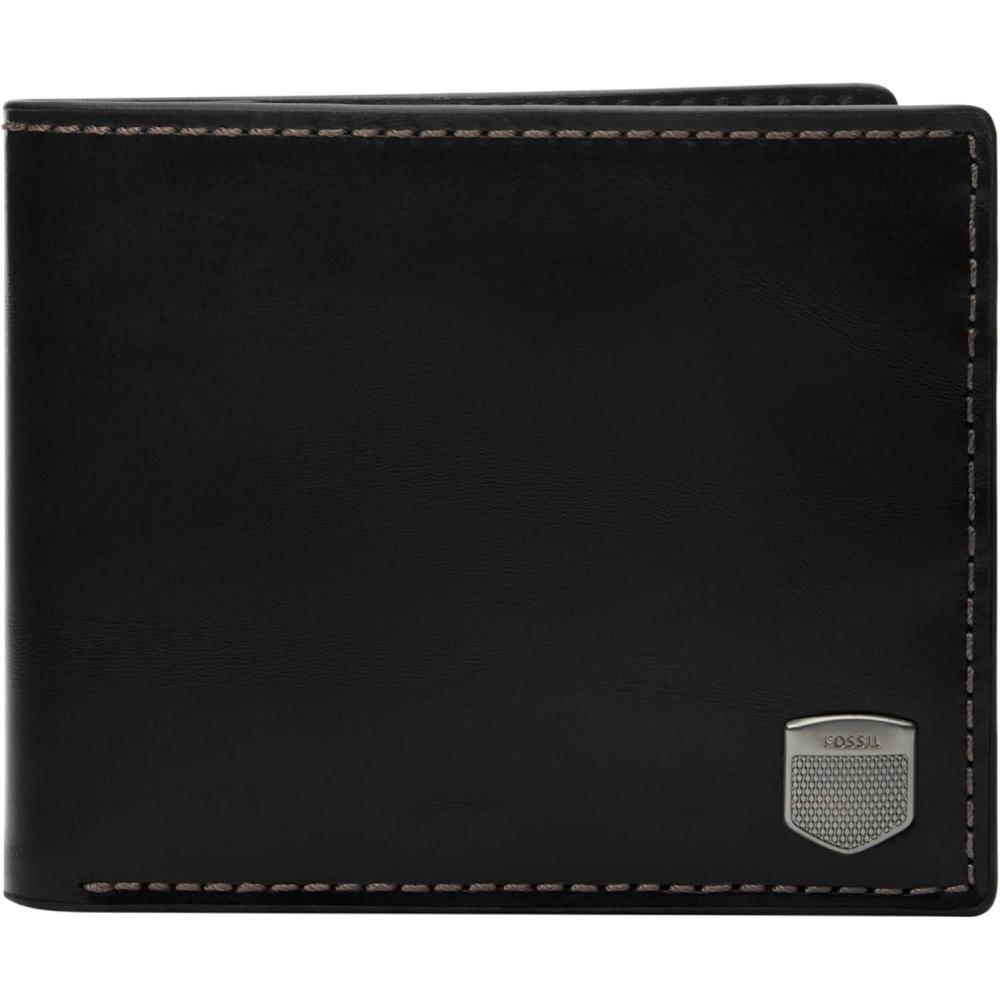 imageFossil Mens Ryan Leather RFID Blocking Bifold Flip ID WalletHayes Black
