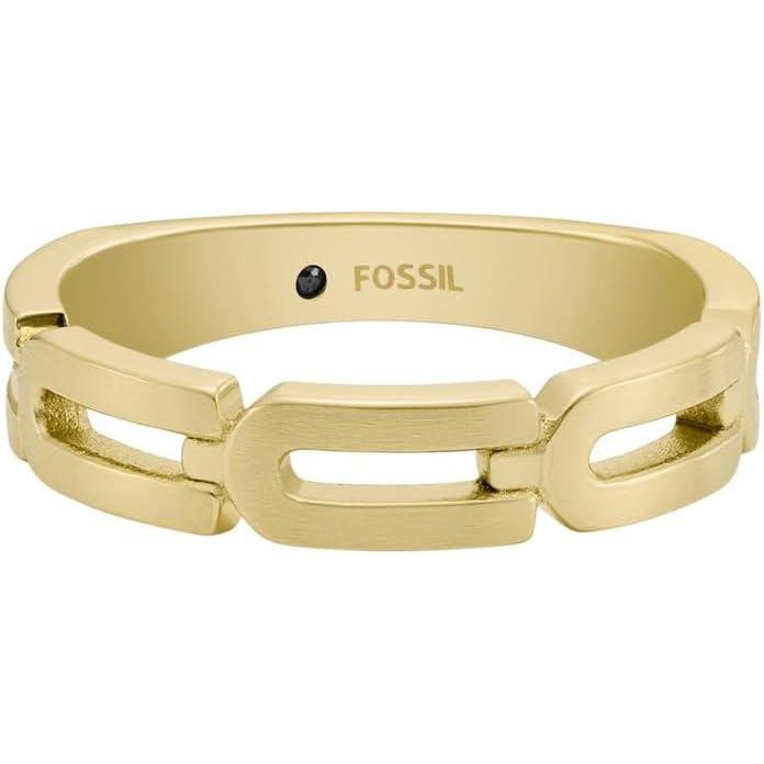 imageFossil Mens Stainless Steel RingHeritage Link Gold
