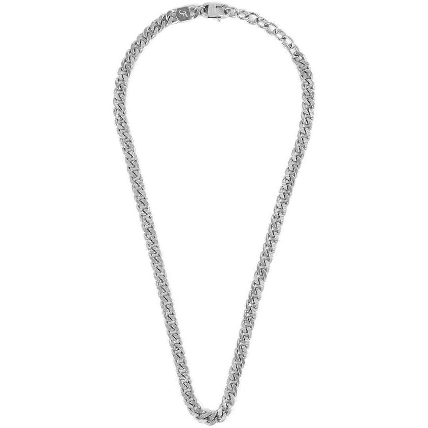 imageFossil Mens Stainless Steel or Leather Necklace for MenSilver Large Curb Chain