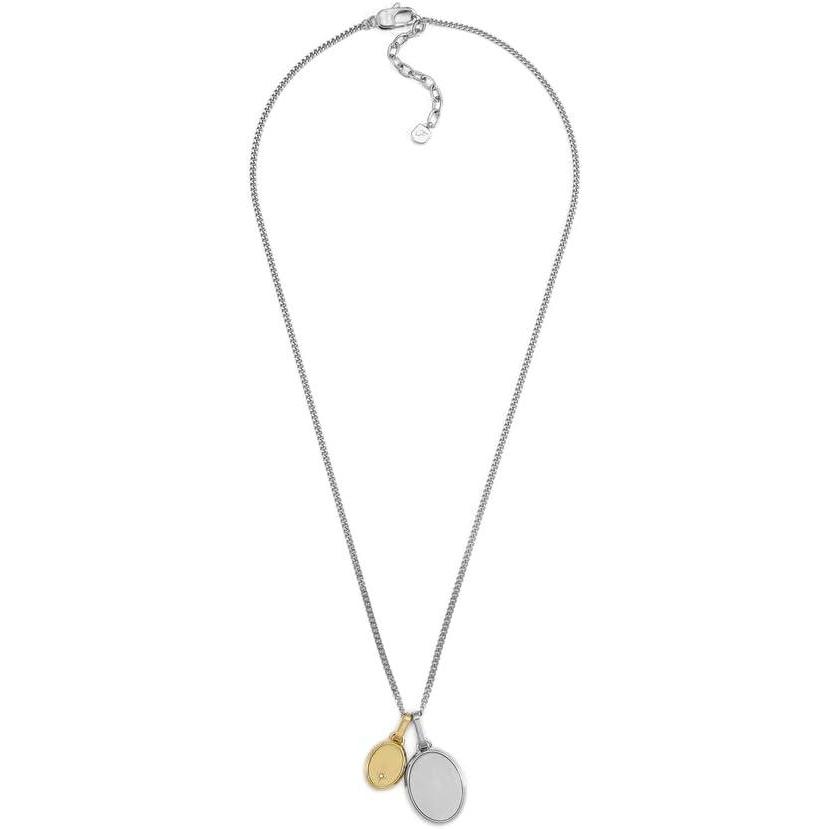 imageFossil Mens Stainless Steel or Leather Necklace for MenSilverGold Dual Pendants