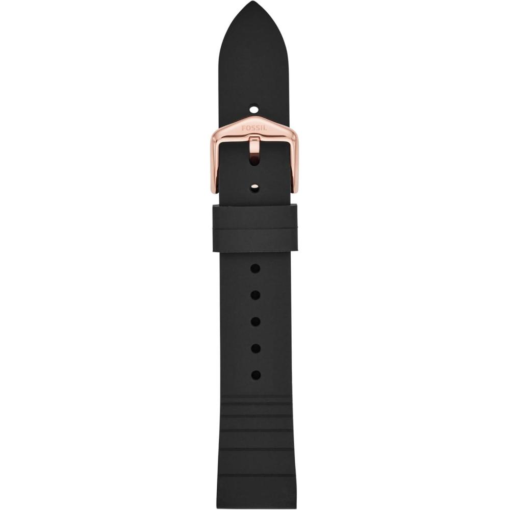 imageFossil Stainless Steel Interchangeable Watch Band StrapBlack SiliconeRose Gold
