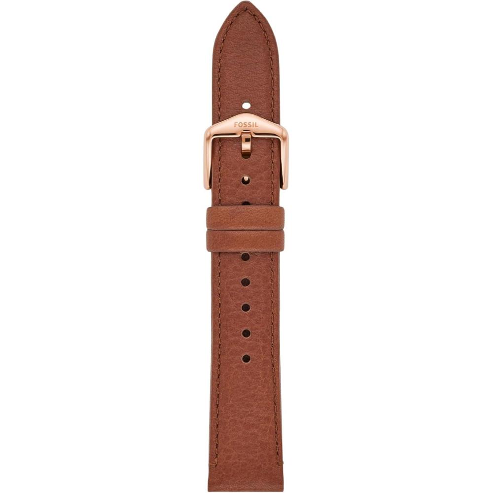 imageFossil Stainless Steel Interchangeable Watch Band StrapBrown LeatherRose Gold