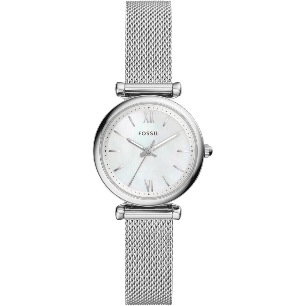 imageFossil Womens Carlie Quartz Stainless Steel ThreeHand WatchSilver Mesh