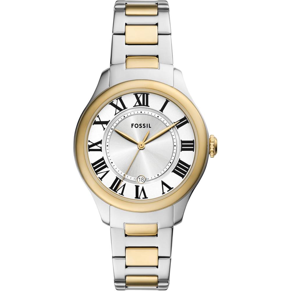 imageFossil Womens Gilmore ThreeHand Date Stainless Steel WatchGoldSilver
