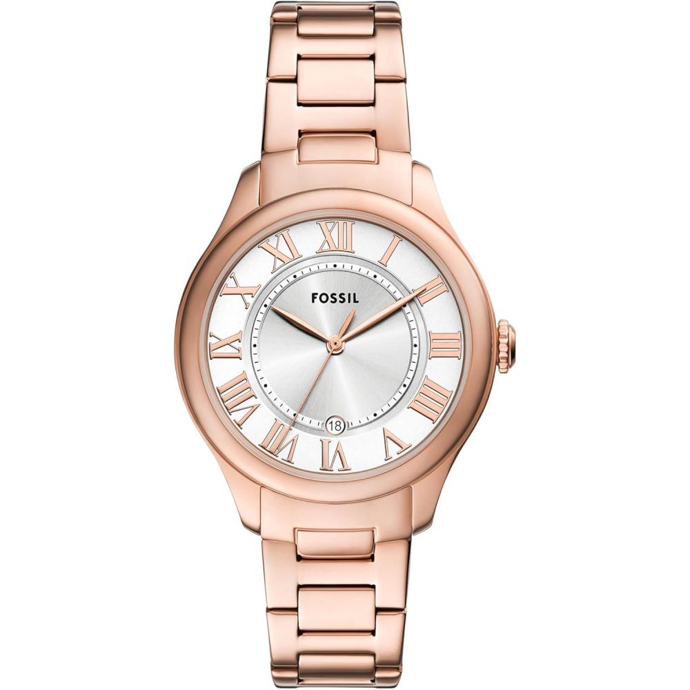 imageFossil Womens Gilmore ThreeHand Date Stainless Steel WatchRose Gold