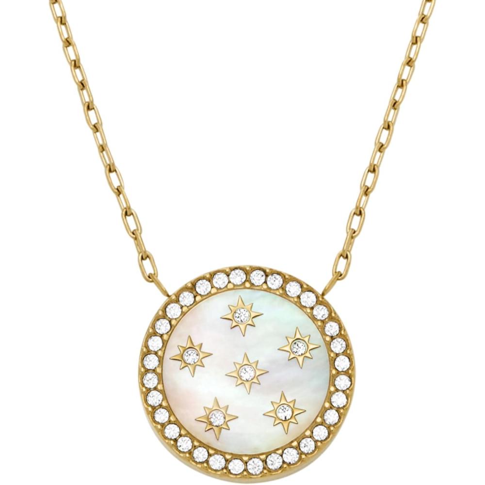 imageFossil Womens GoldTone Stainless Steel Pendant Chain Necklace for WomenGold Classic MOP Disc