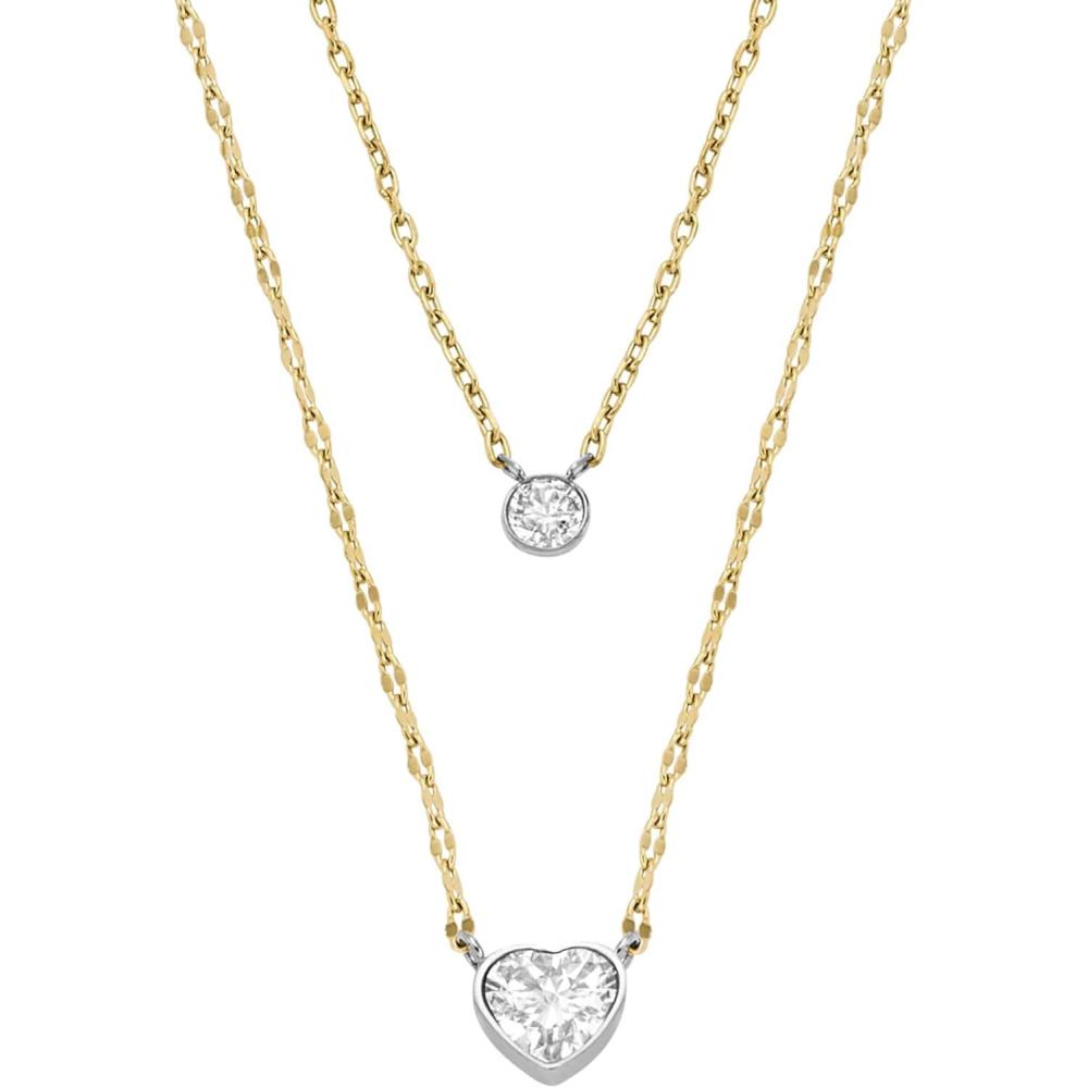 imageFossil Womens GoldTone Stainless Steel Pendant Chain Necklace for WomenGold Double Glitz