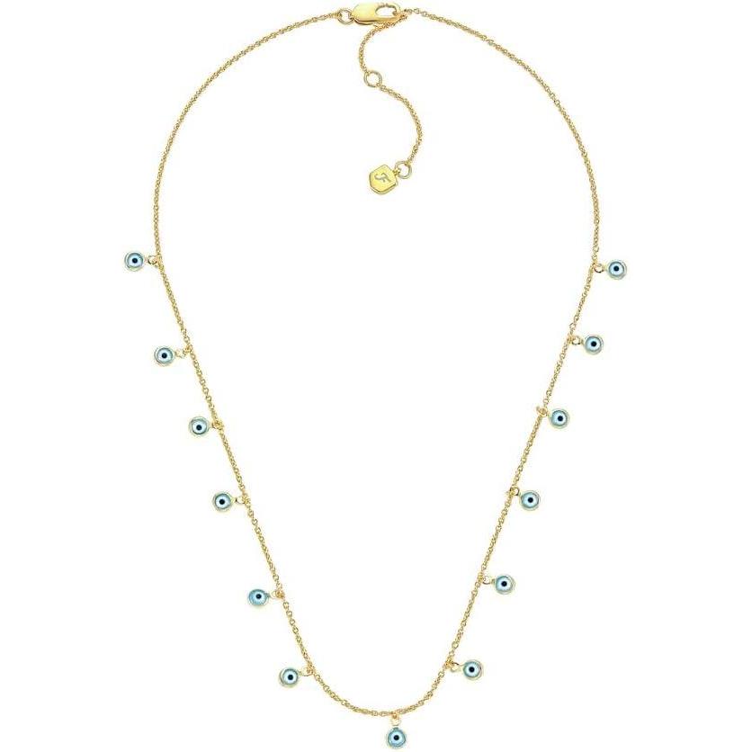 imageFossil Womens GoldTone Stainless Steel Pendant Chain Necklace for WomenGold Evil Eye