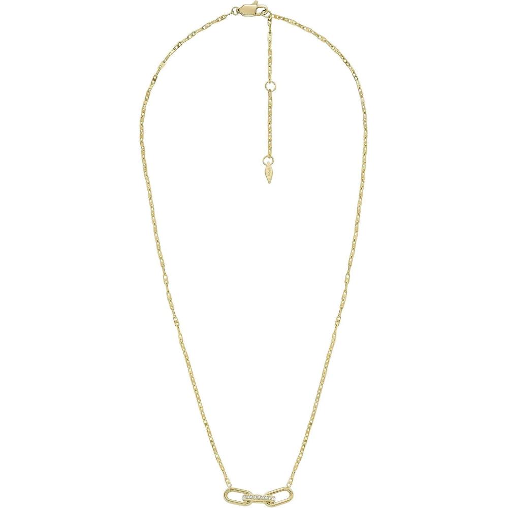 imageFossil Womens GoldTone Stainless Steel Pendant Chain Necklace for WomenGold Heritage DLink Glitz Chain