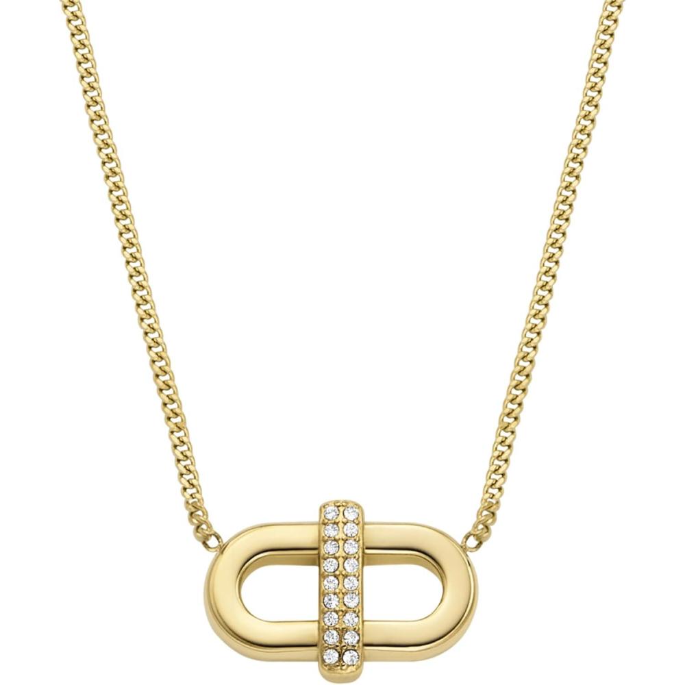imageFossil Womens GoldTone Stainless Steel Pendant Chain Necklace for WomenGold Heritage Glitz DLink
