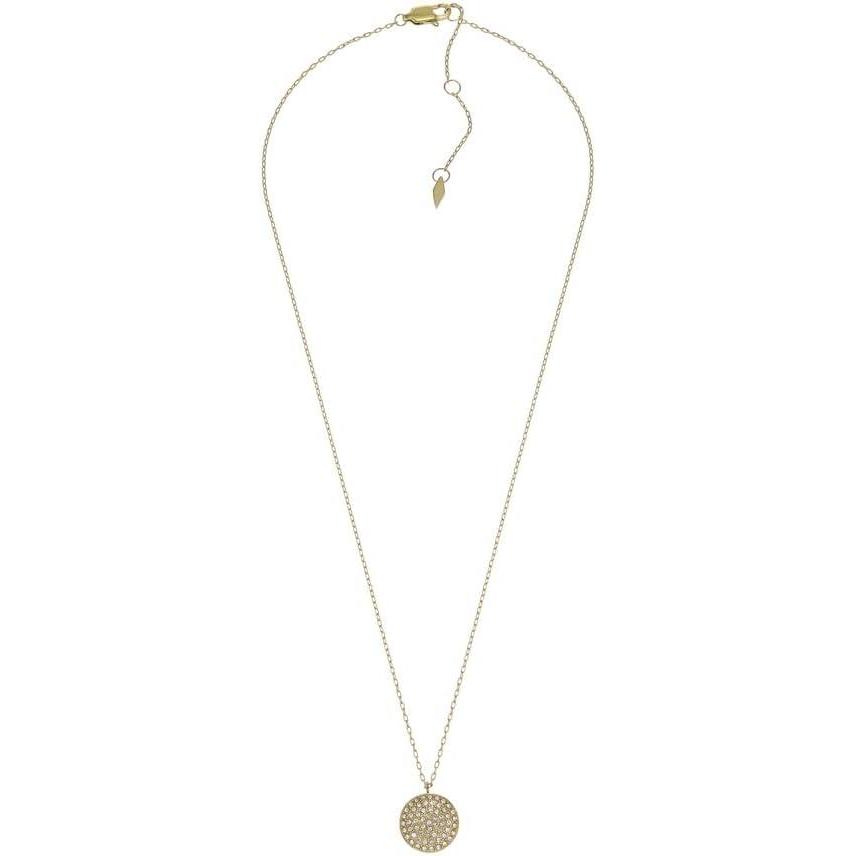 imageFossil Womens GoldTone Stainless Steel Pendant Chain Necklace for WomenGold Sadie Glitz Disc