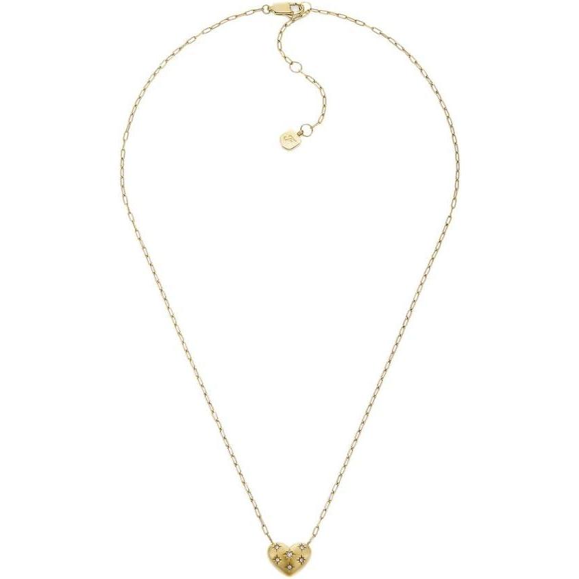 imageFossil Womens GoldTone Stainless Steel Pendant Chain Necklace for WomenGold Sadie Heart