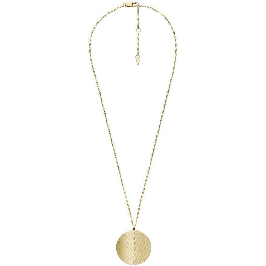 imageFossil Womens GoldTone Stainless Steel Pendant Chain Necklace for WomenHarlow Gold Disc