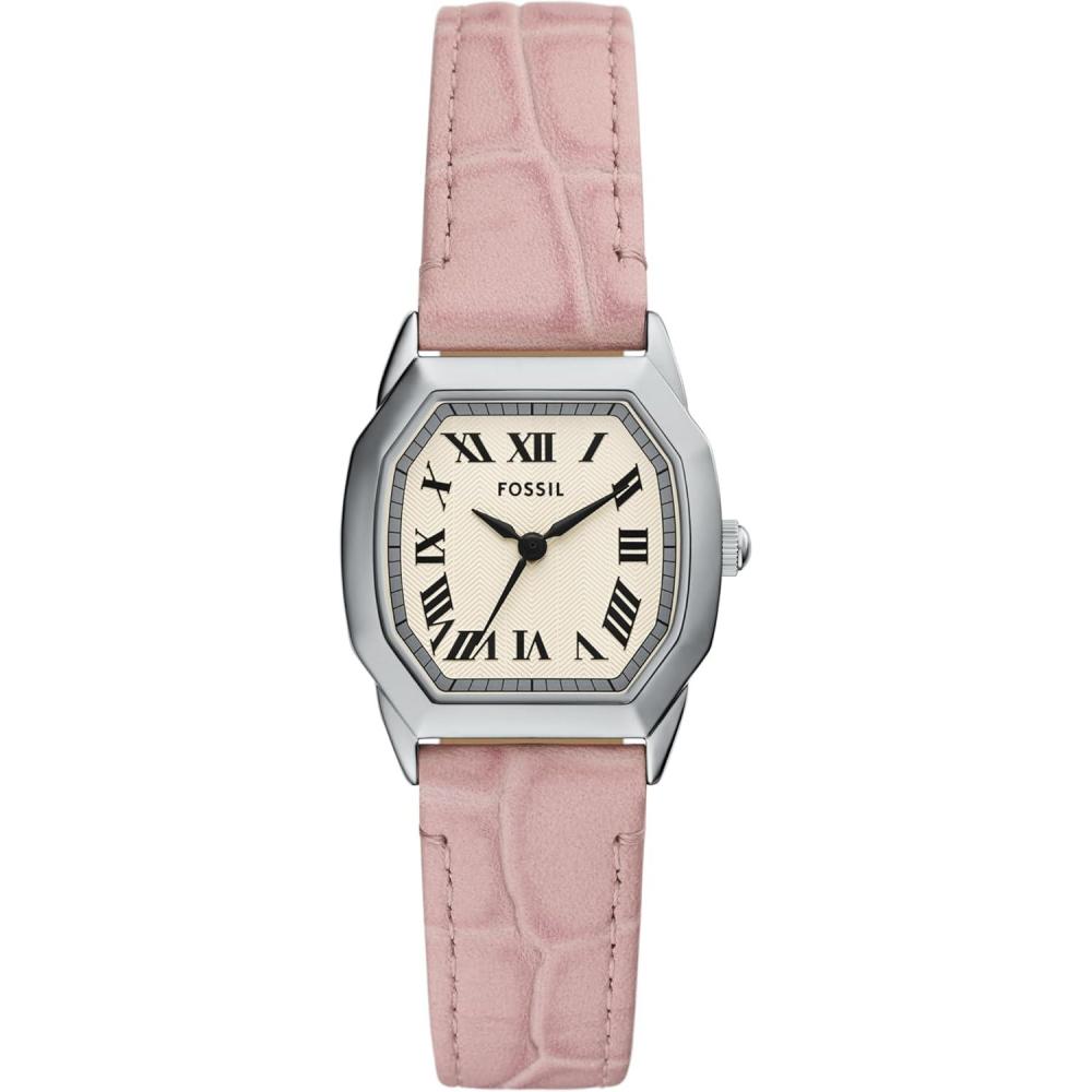 imageFossil Womens Harlow ThreeHand Stainless Steel Bracelet WatchPink LeatherSilver