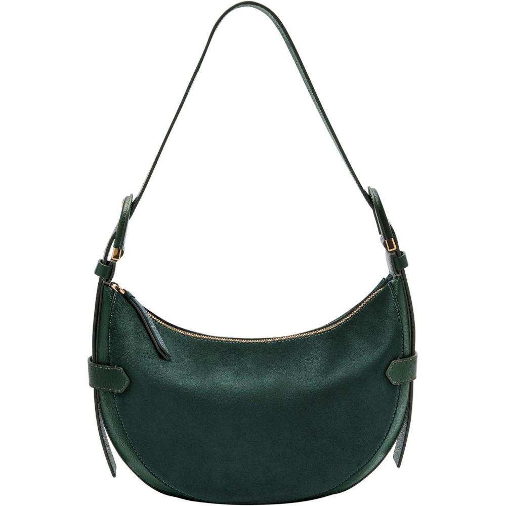 imageFossil Womens Harwell Leather Hobo Purse Handbag for WomenViridian Suede