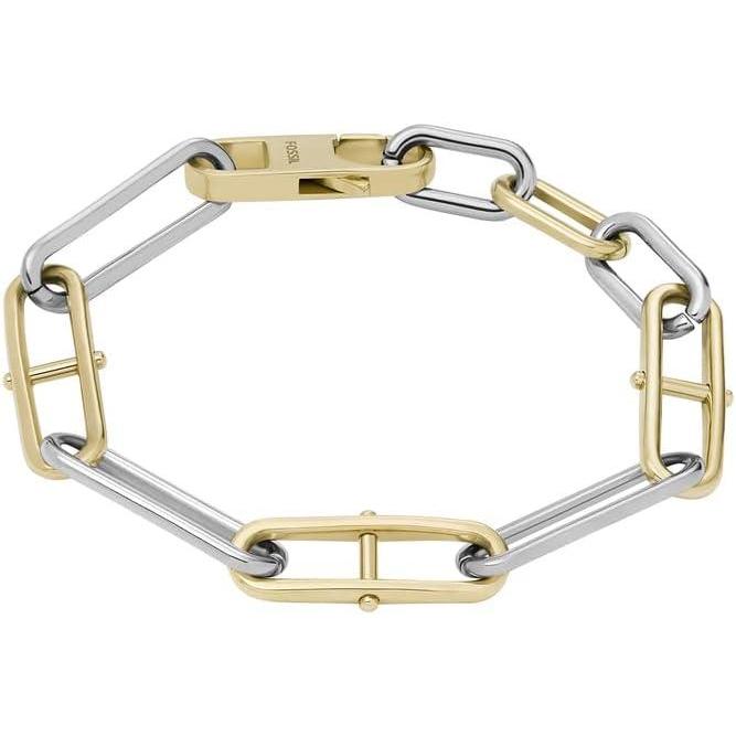 imageFossil Womens Heritage DLink TwoTone Stainless Steel Chain Bracelet