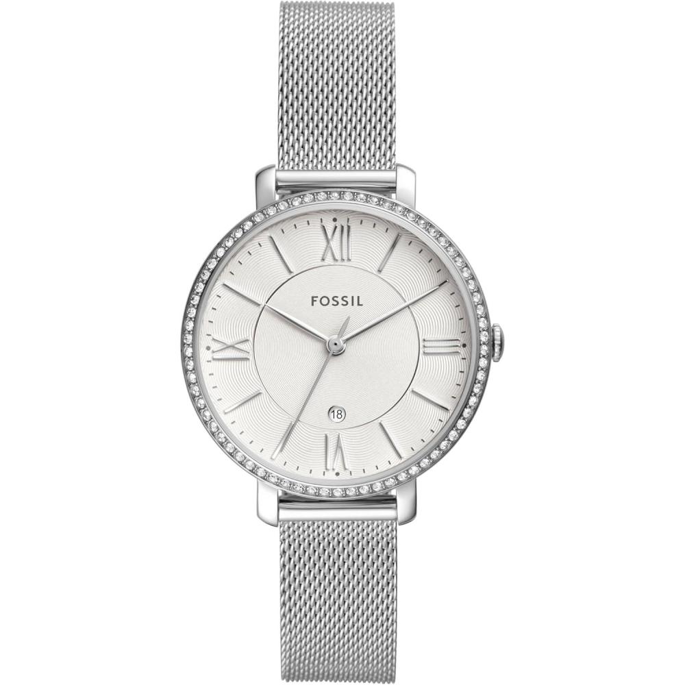 imageFossil Womens Jacqueline Quartz Stainless Steel ThreeHand WatchSilver Mesh