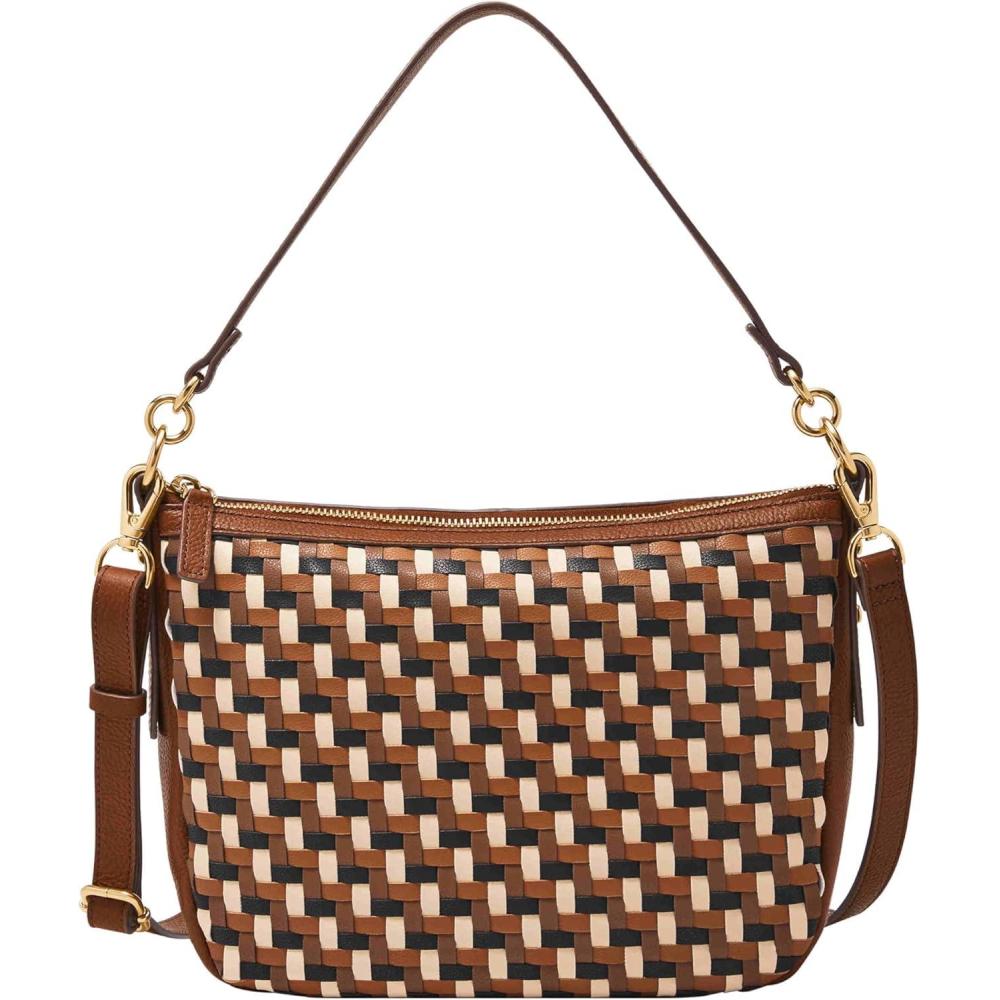 imageFossil Womens Jolie Leather Crossbody Purse Handbag for WomenNeutral Woven