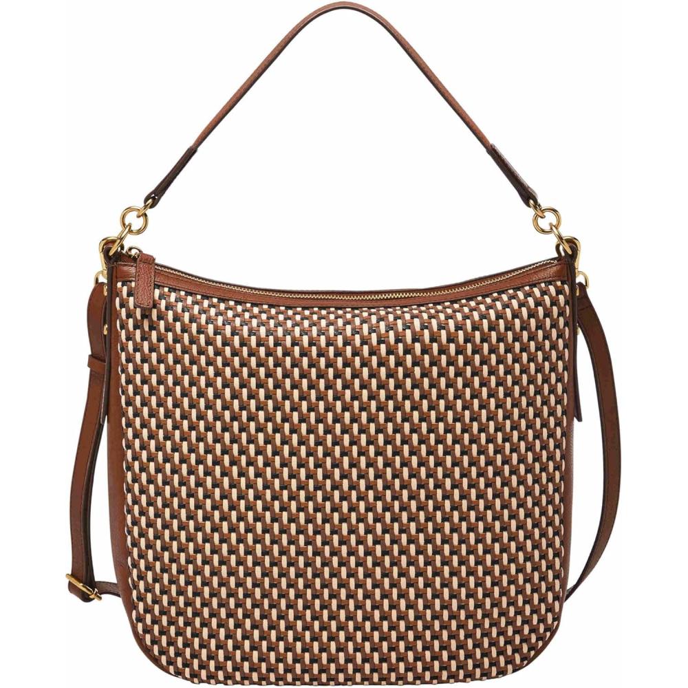 imageFossil Womens Jolie Leather Hobo Purse Handbag for WomenNeutral Woven