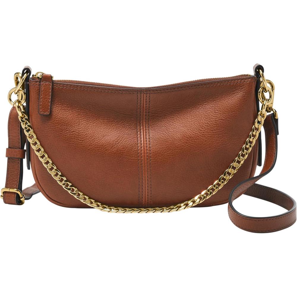 imageFossil Womens Jolie Leather Small Shoulder Bag Purse Handbag for WomenBrown W Chain
