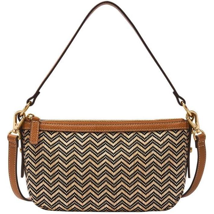 imageFossil Womens Jolie Leather Small Shoulder Bag Purse Handbag for WomenChevron Straw