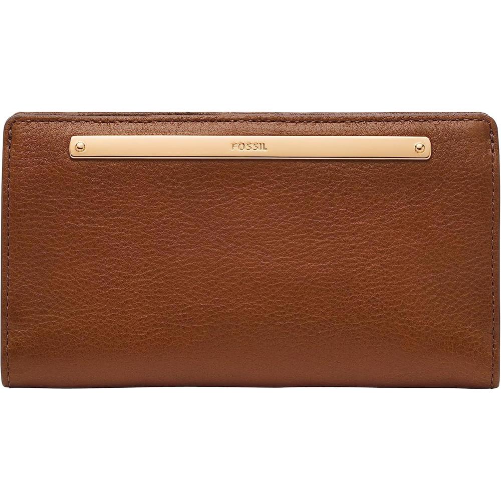 imageFossil Womens Liza Leather Slim Bifold Wallet for WomenBrown W Gold