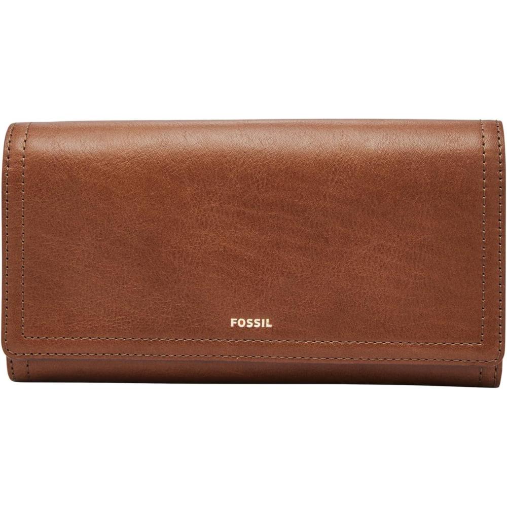imageFossil Womens Logan Leather Wallet RFID Blocking Flap Clutch Organizer Black Model SL7833001Brown