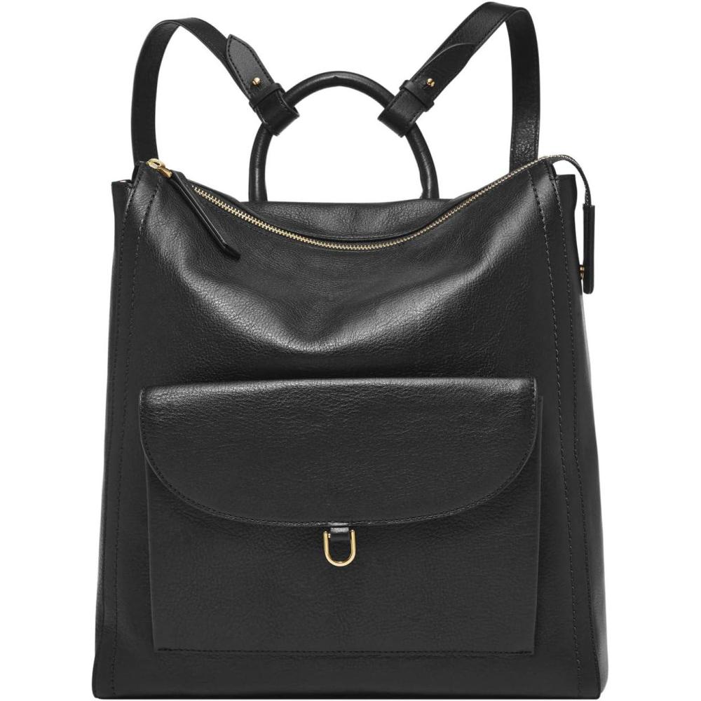 imageFossil Womens Parker Leather Convertible Backpack Purse Handbag for WomenBlack W Outer Pocket
