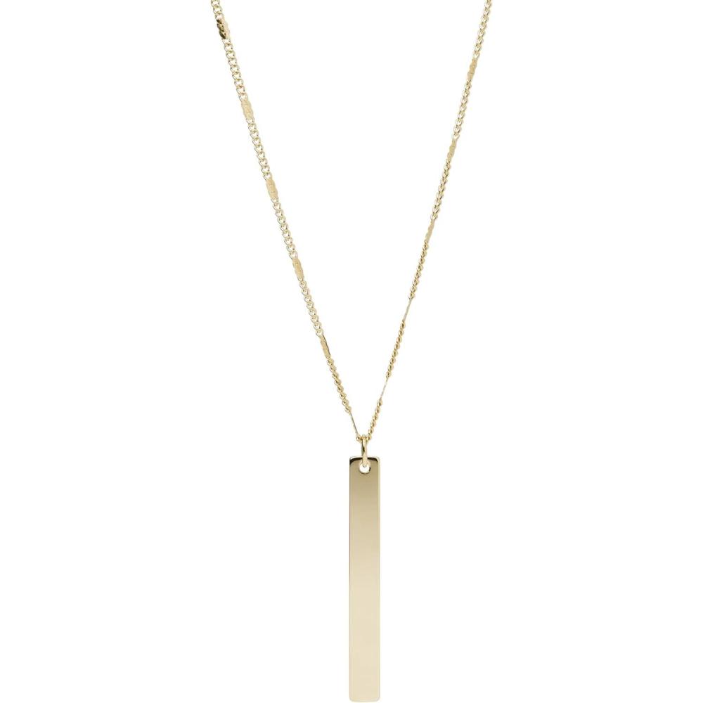 imageFossil Womens Plated Stainless Steel Engravable Personalized Gift Pendant Chain Necklace for WomenGold