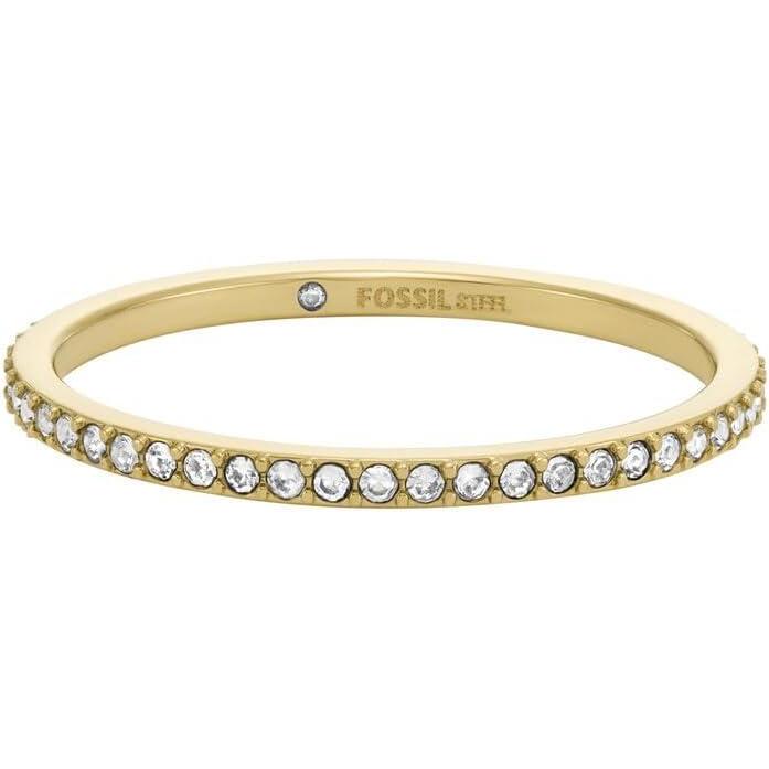 imageFossil Womens Plated Stainless Steel RingGold Dainty Glitz Band