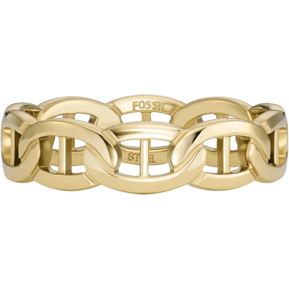 imageFossil Womens Plated Stainless Steel RingGold Heritage Link