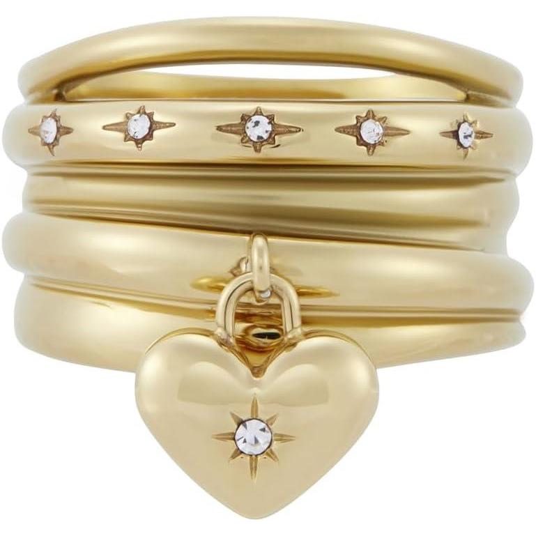 imageFossil Womens Plated Stainless Steel RingGold Sadie Heart