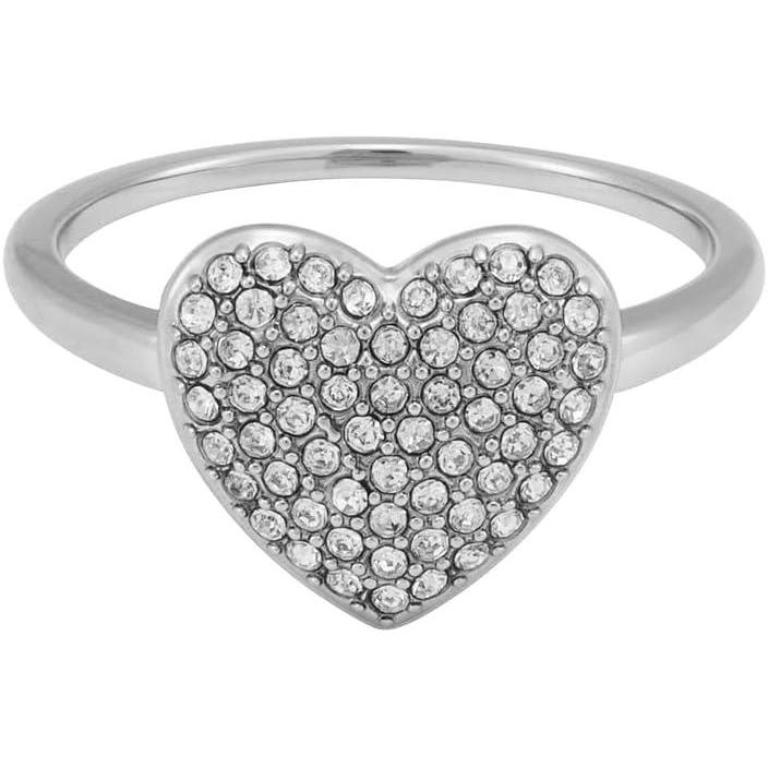 imageFossil Womens Plated Stainless Steel RingSilver Sadie Glitz Heart