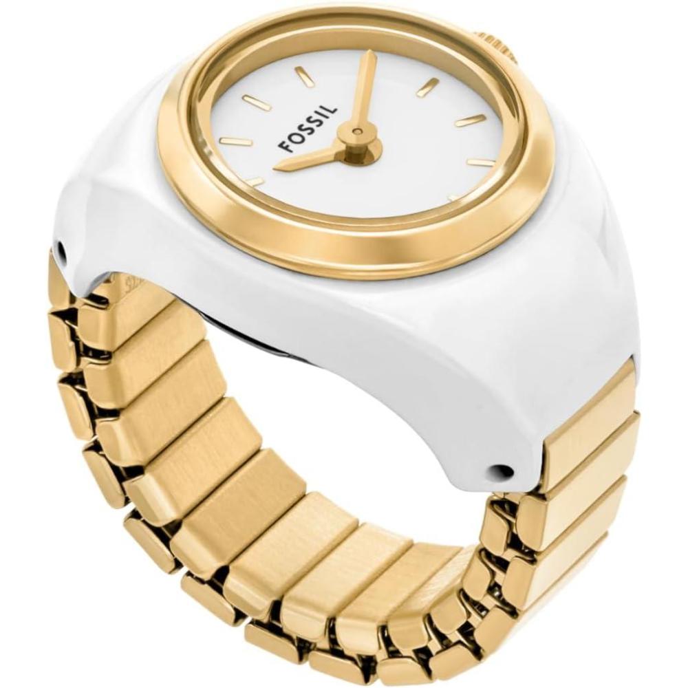 imageFossil Womens Quartz Stainless Steel TwoHand Watch RingGoldWhite