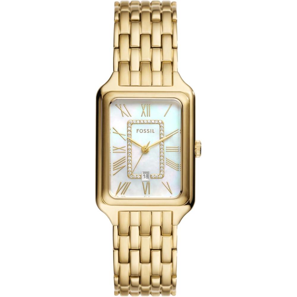 imageFossil Womens Raquel Quartz Stainless Steel ThreeHand WatchGoldMother of Pearl