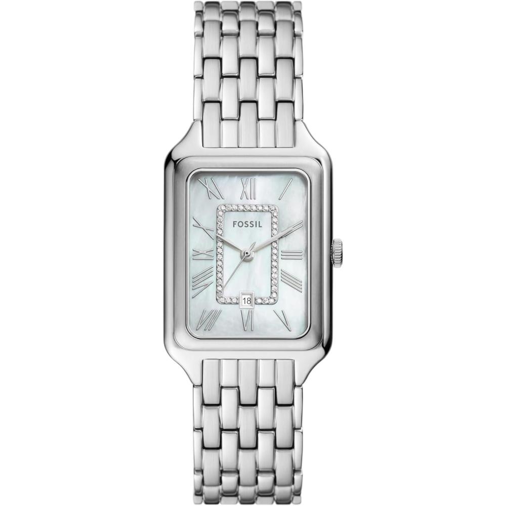 imageFossil Womens Raquel Quartz Stainless Steel ThreeHand WatchSilverMother of Pearl