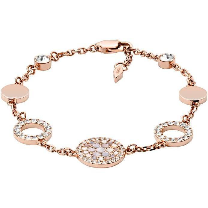 imageFossil Womens Rose GoldTone Stainless Steel Chain or Beaded Bracelet for WomenRose Gold Pink Mother of Pearl