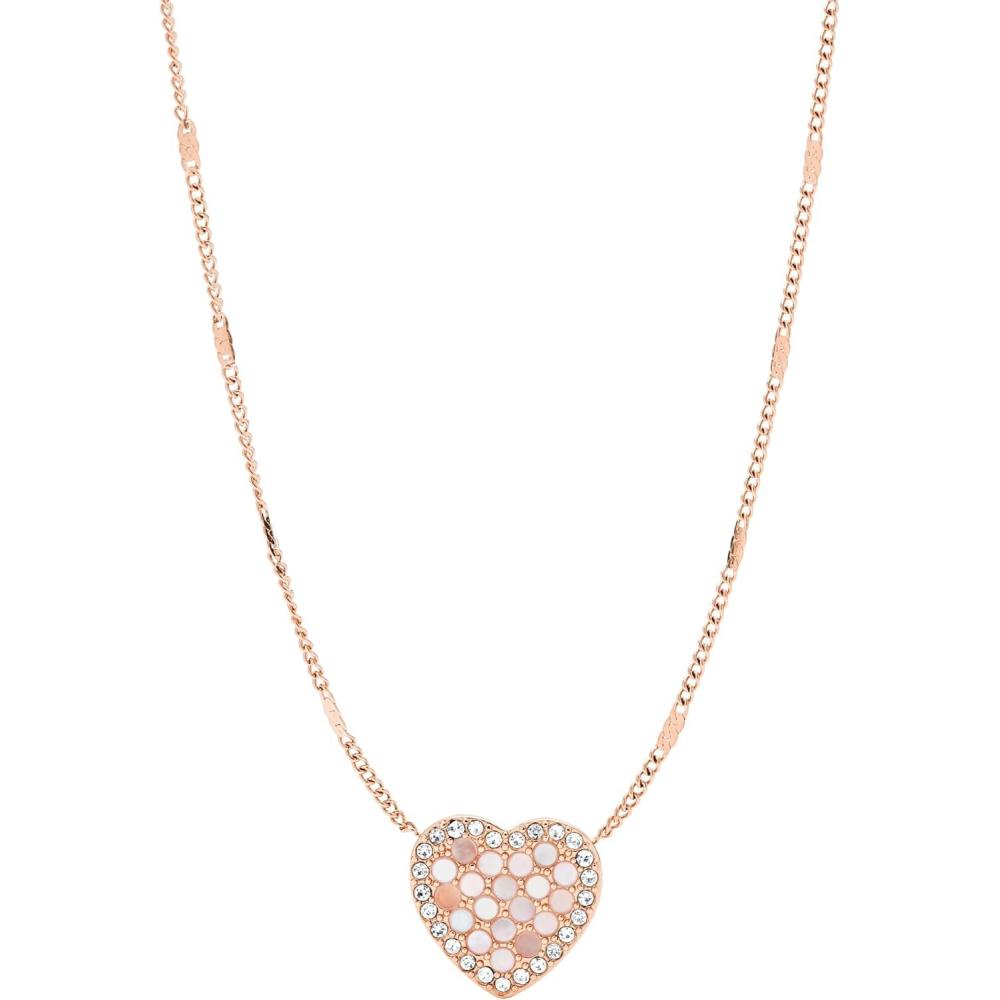 imageFossil Womens Rose GoldTone Stainless Steel Pendant Chain Necklace for WomenRose Gold Mosaic Heart