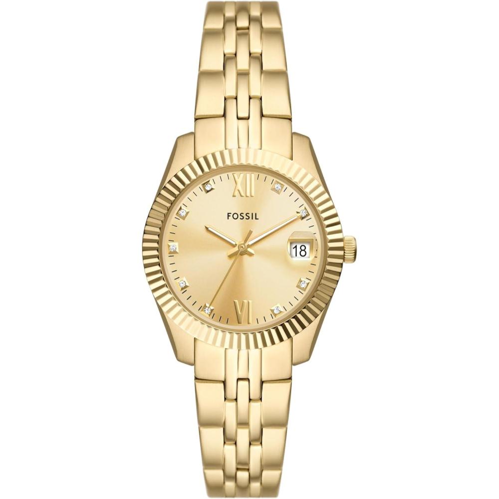 imageFossil Womens Scarlette Mini Quartz Stainless Steel ThreeHand Watch Color GoldGold Model ES5338
