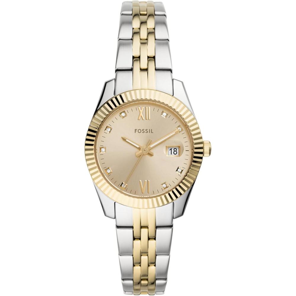 imageFossil Womens Scarlette Mini Quartz Stainless Steel ThreeHand Watch Color GoldSilver Model ES4949