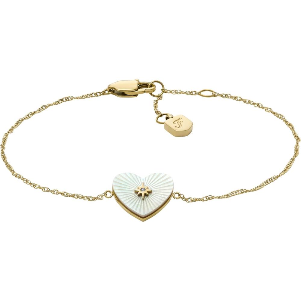 imageFossil Womens Stainless Steel Chain BraceletMOP Heart