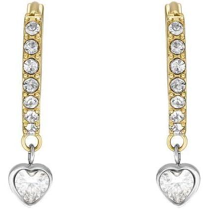 imageFossil Womens Stainless Steel DangleDrop or Hoop Earrings for WomenGold Glitz Heart Dangle