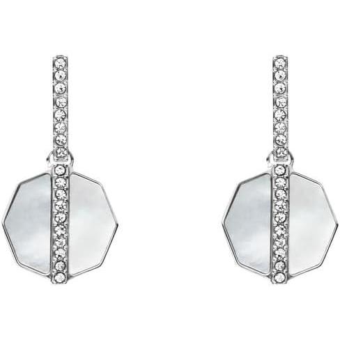 imageFossil Womens Stainless Steel DangleDrop or Hoop Earrings for WomenSilverMOP Drop