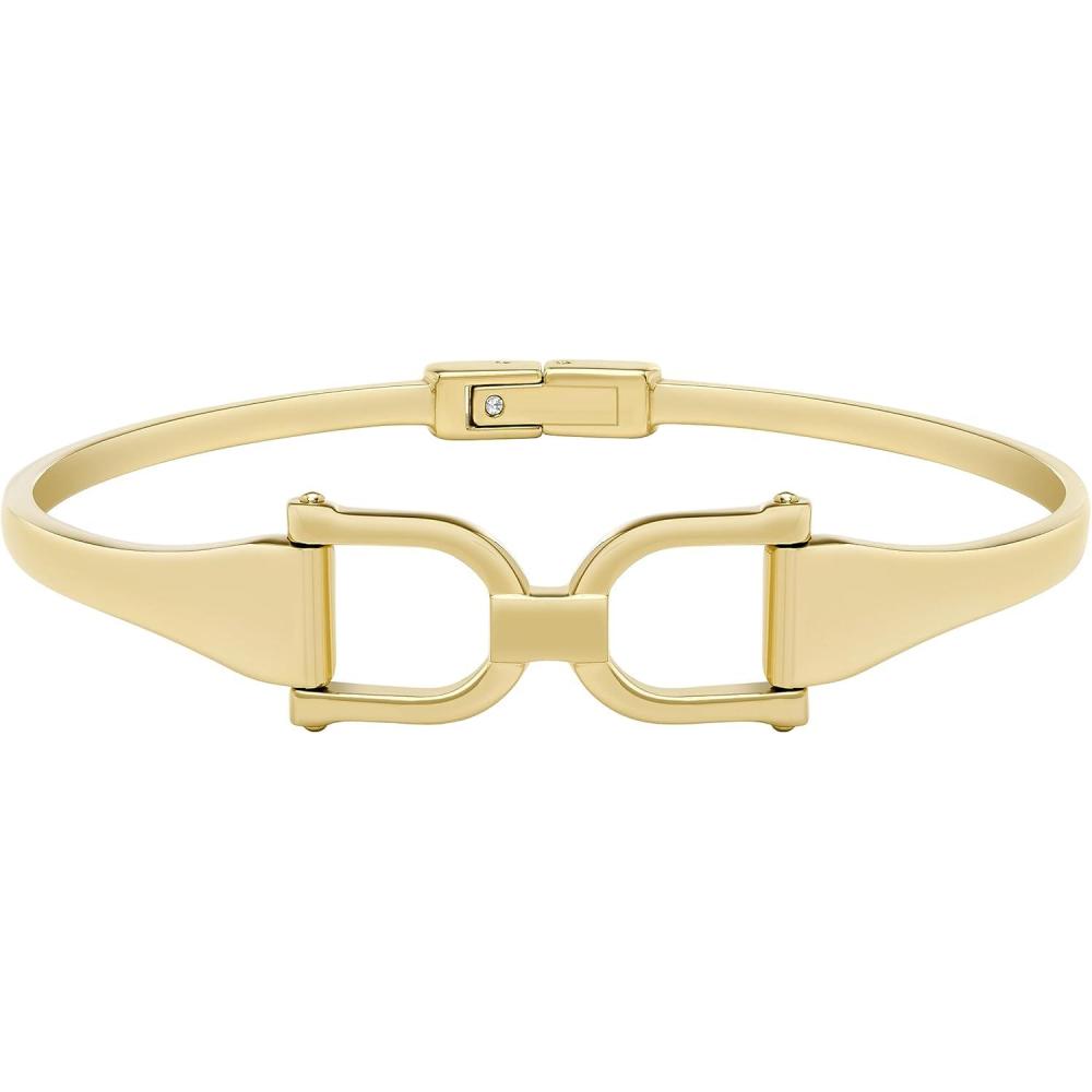 imageFossil Womens Stainless Steel GoldTone Bangle BraceletGold Heritage DLink Bangle