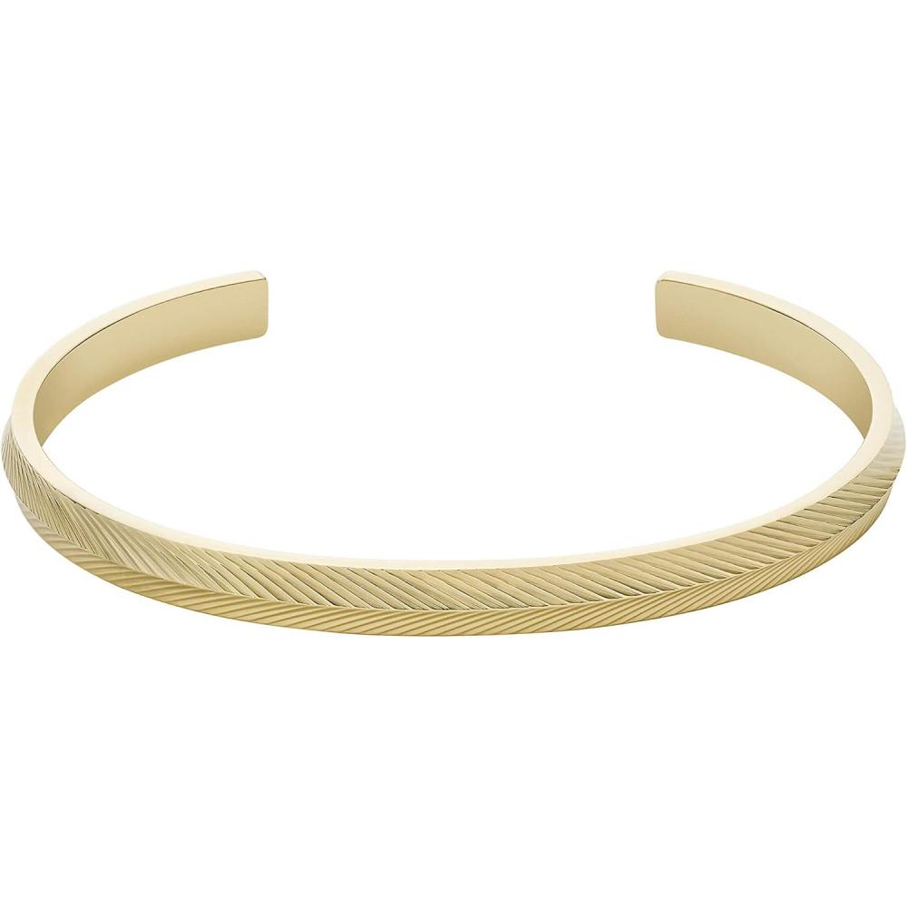 imageFossil Womens Stainless Steel GoldTone Bangle BraceletHarlow Gold Linear Bangle
