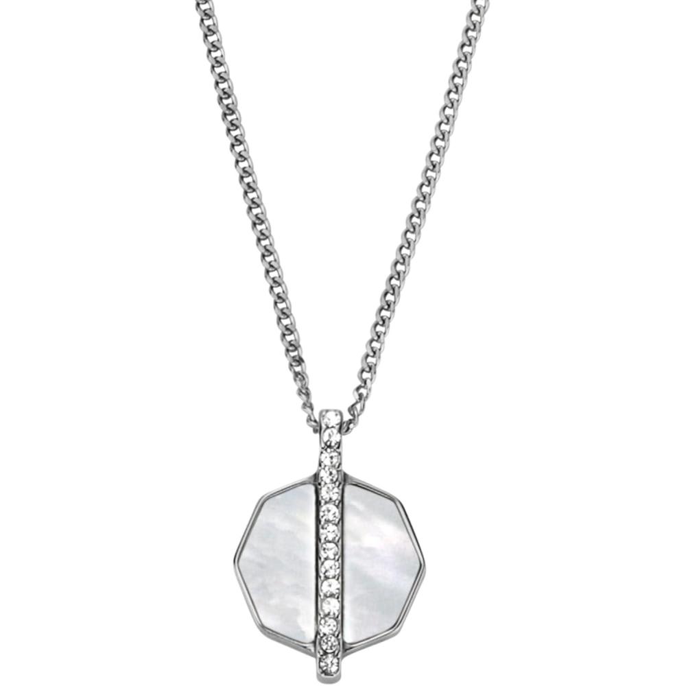 imageFossil Womens Sterling Silver or SilverTone Stainless Steel Pendant Chain Necklace for WomenSilverMOP Chain