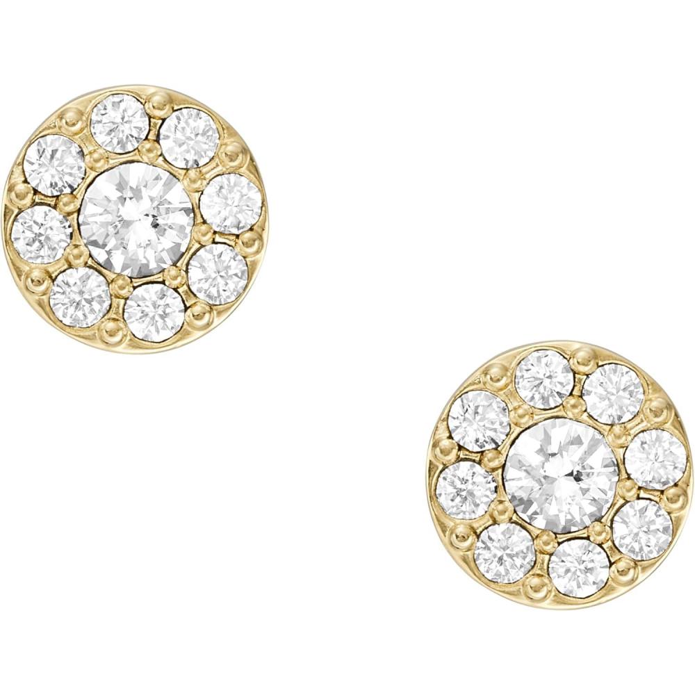 imageFossil Womens Sterling Silver or Stainless Steel Stud Earrings for WomenGold Glitz Disc