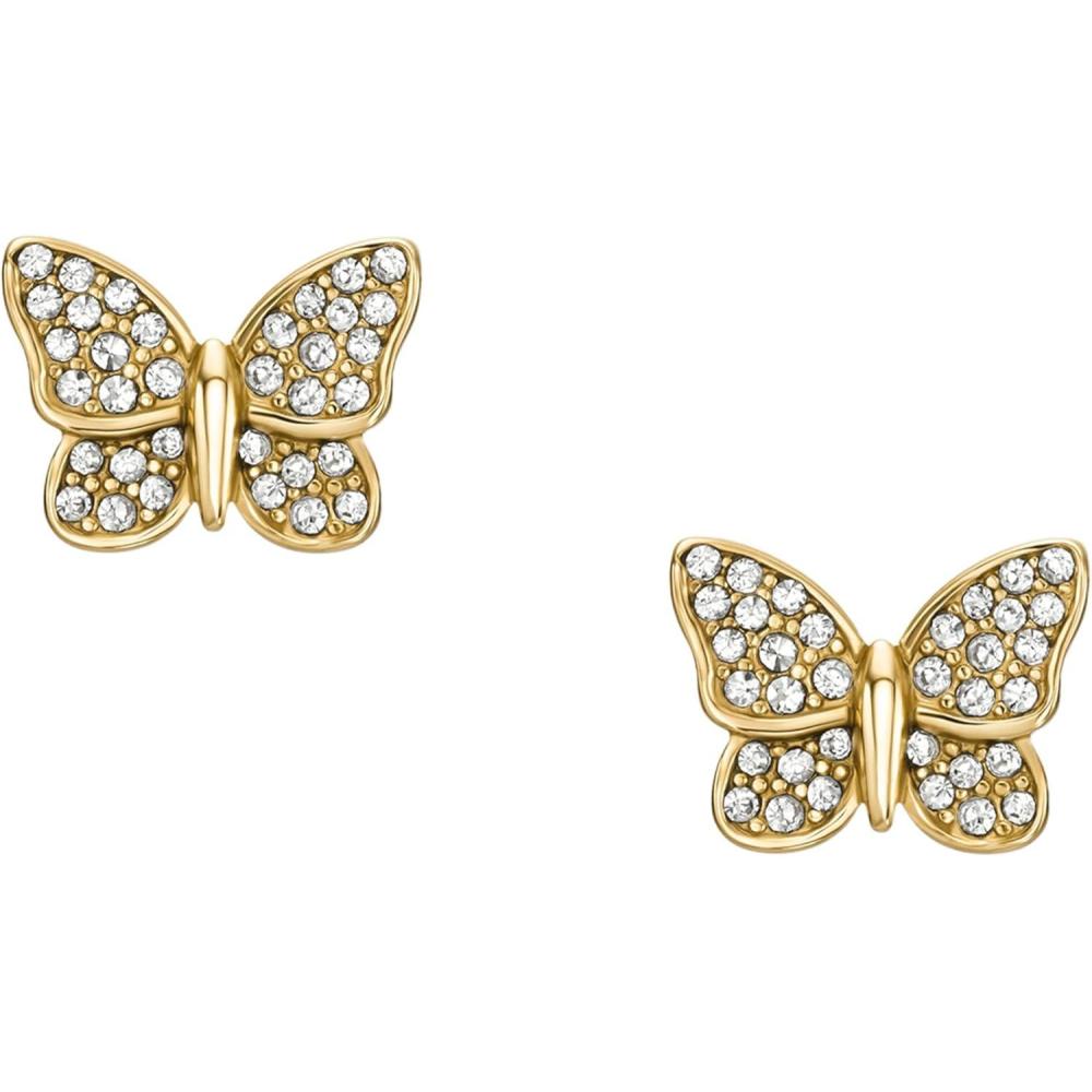imageFossil Womens Sterling Silver or Stainless Steel Stud Earrings for WomenGold Glitz Sutton Butterfly