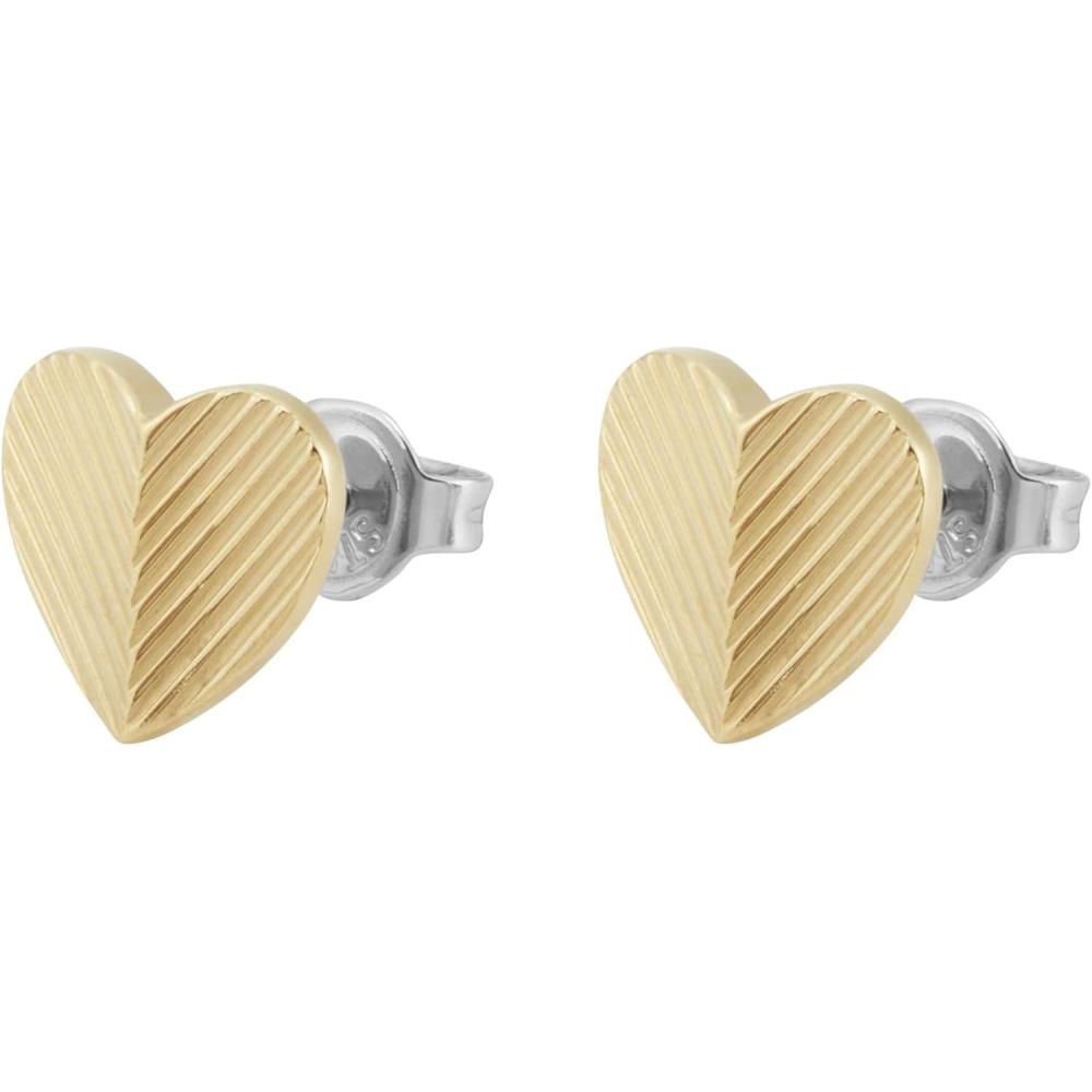 imageFossil Womens Sterling Silver or Stainless Steel Stud Earrings for WomenGold Harlow Linear Heart