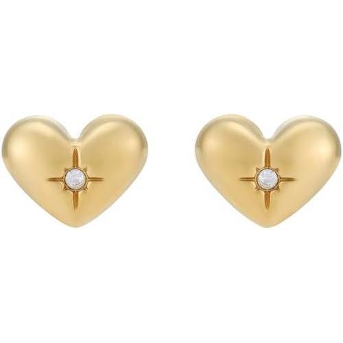 imageFossil Womens Sterling Silver or Stainless Steel Stud Earrings for WomenGold Sadie Heart